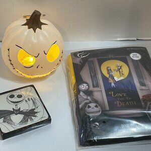 Nightmare Before xmas Bst nghtmr Evr Halloween Decor, 6" lght pmpkn,coasters